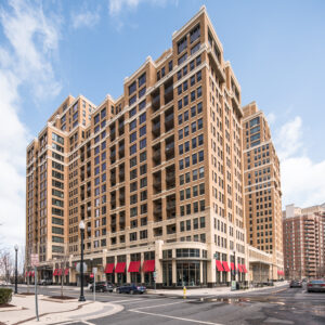 The Bartlett, from the NW A view from the northwest of The Bartlett in Arlington, Virginia -- exterior design by Maurice Walters Architect (Steve Sickels)