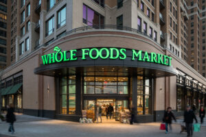 Whole Foods at Twilight A view from the northeast of The Bartlett in Arlington, Virginia -- exterior design by Maurice Walters Architect (Steve Sickels)
